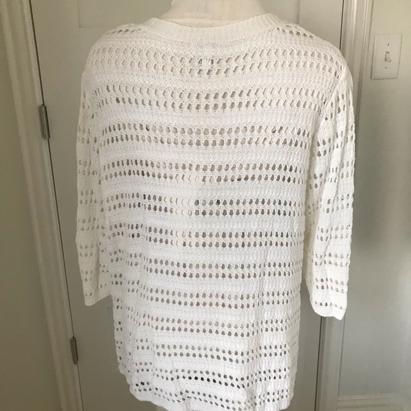 Chico’s Cream V - Neck  Sweater - Picture 2 of 4